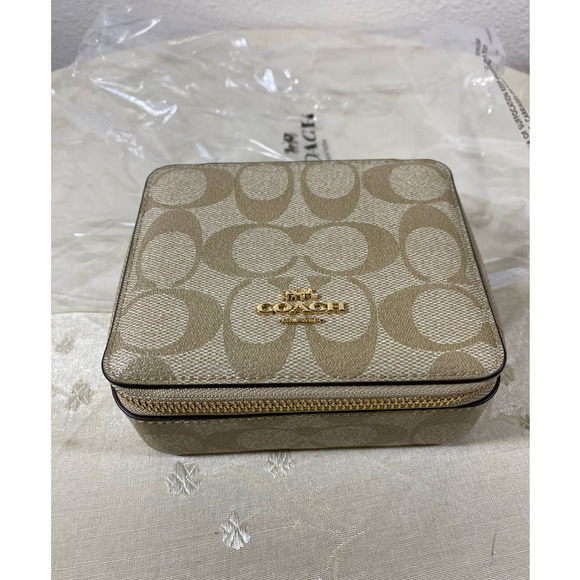 Coach | Accessories | Nwt Coach Large Jewelry Box In Signature Canvas ...